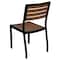 Flash Furniture Lark Outdoor Stackable Side Chair with Faux Teak Poly Slats XU-DG-HW6036-GG - alternate 6